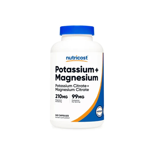 Nutricost Potassium Magnesium 240 Caps, 2 caps per serving – EXP 11/2026