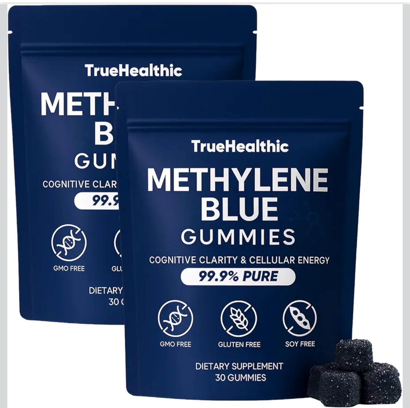TrueHealthic Blue Gummies 30 count for Cognitive Clarity, Energy 2pc