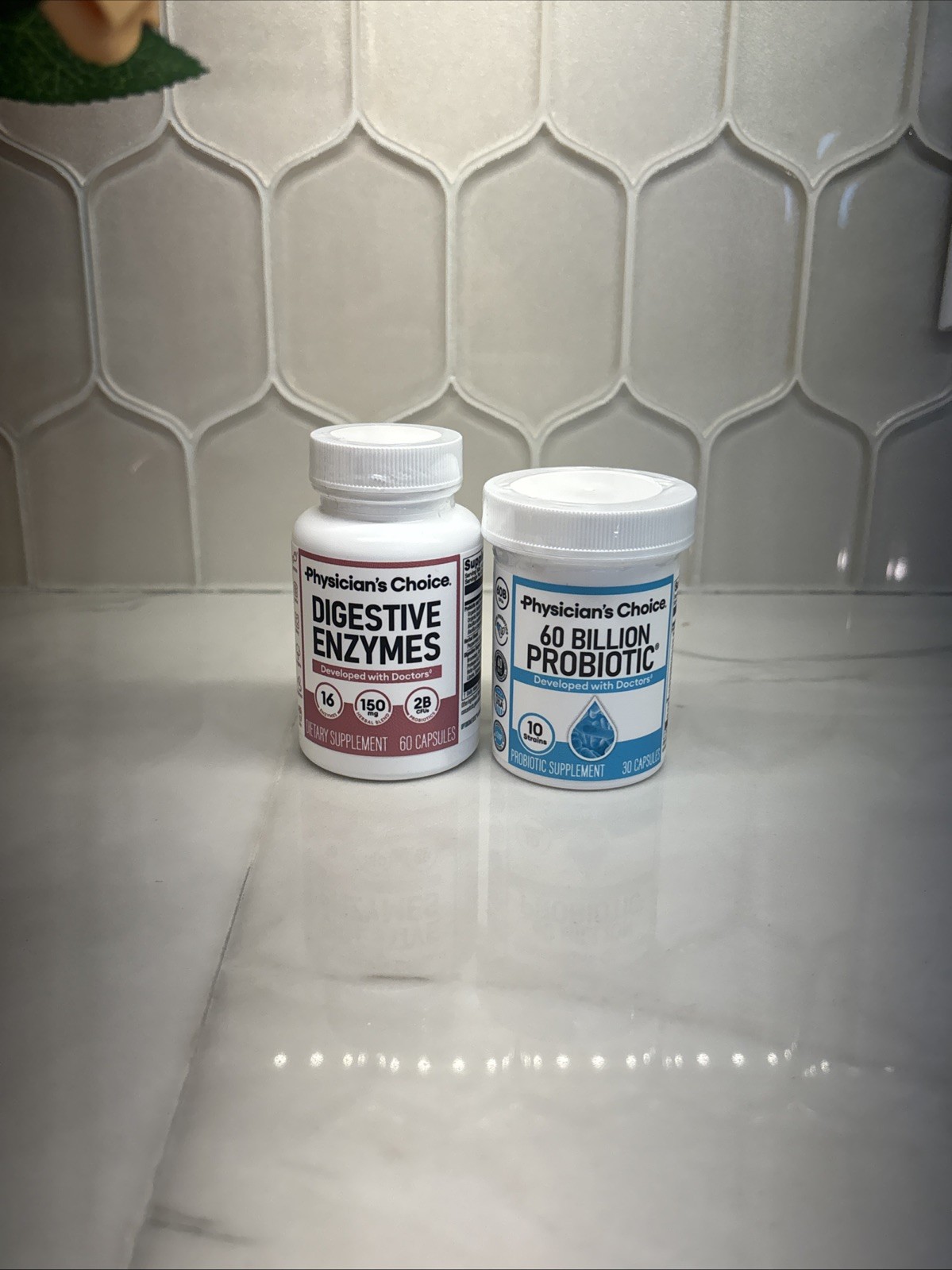 60 CHOICE for Digestive, Physician’s + Probiotics Billion Digestive Enzymes Gut