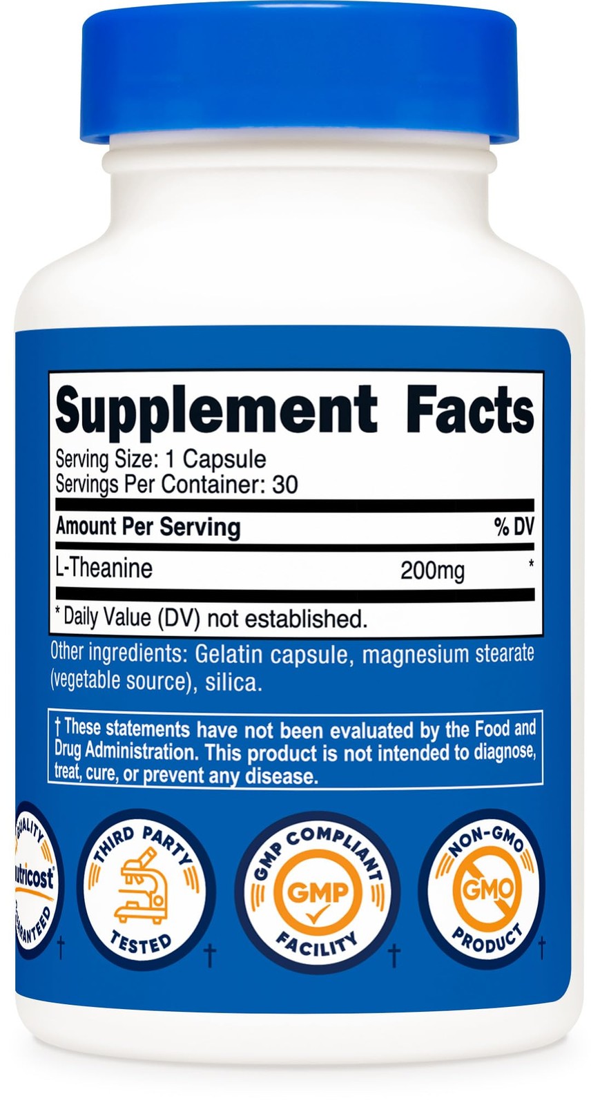 Nutricost L-Theanine 200mg, 30 Capsules 30 Count (Pack of 1)