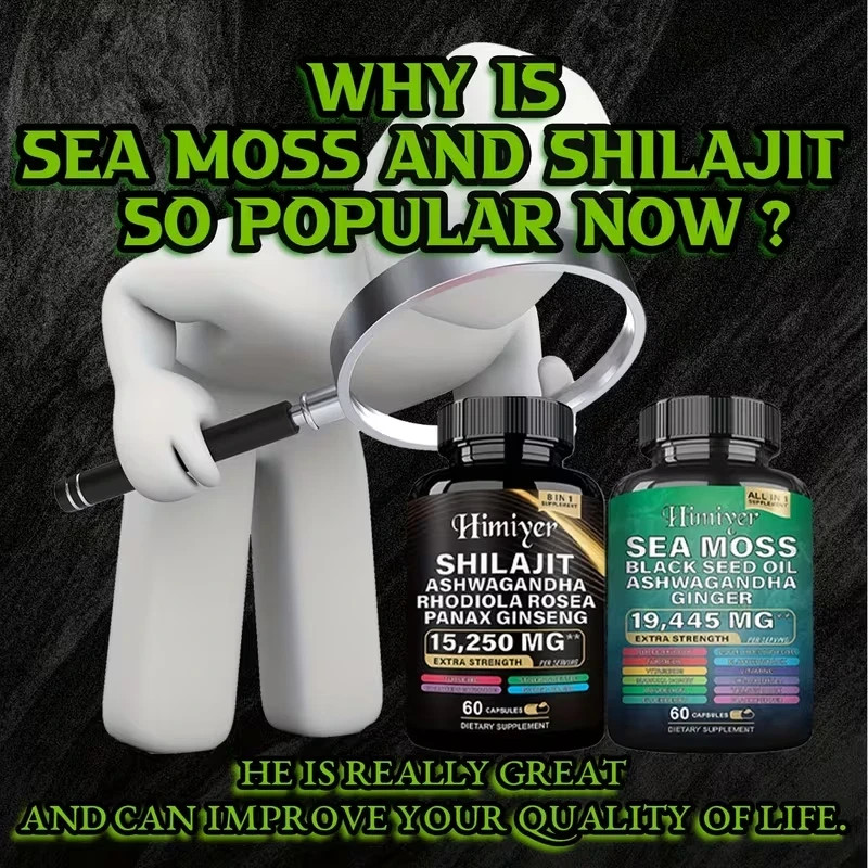 Sea Moss and Shilajit Bundle, Sea Moss 19,445mg, Black Seed Oil 15,250mg Ash