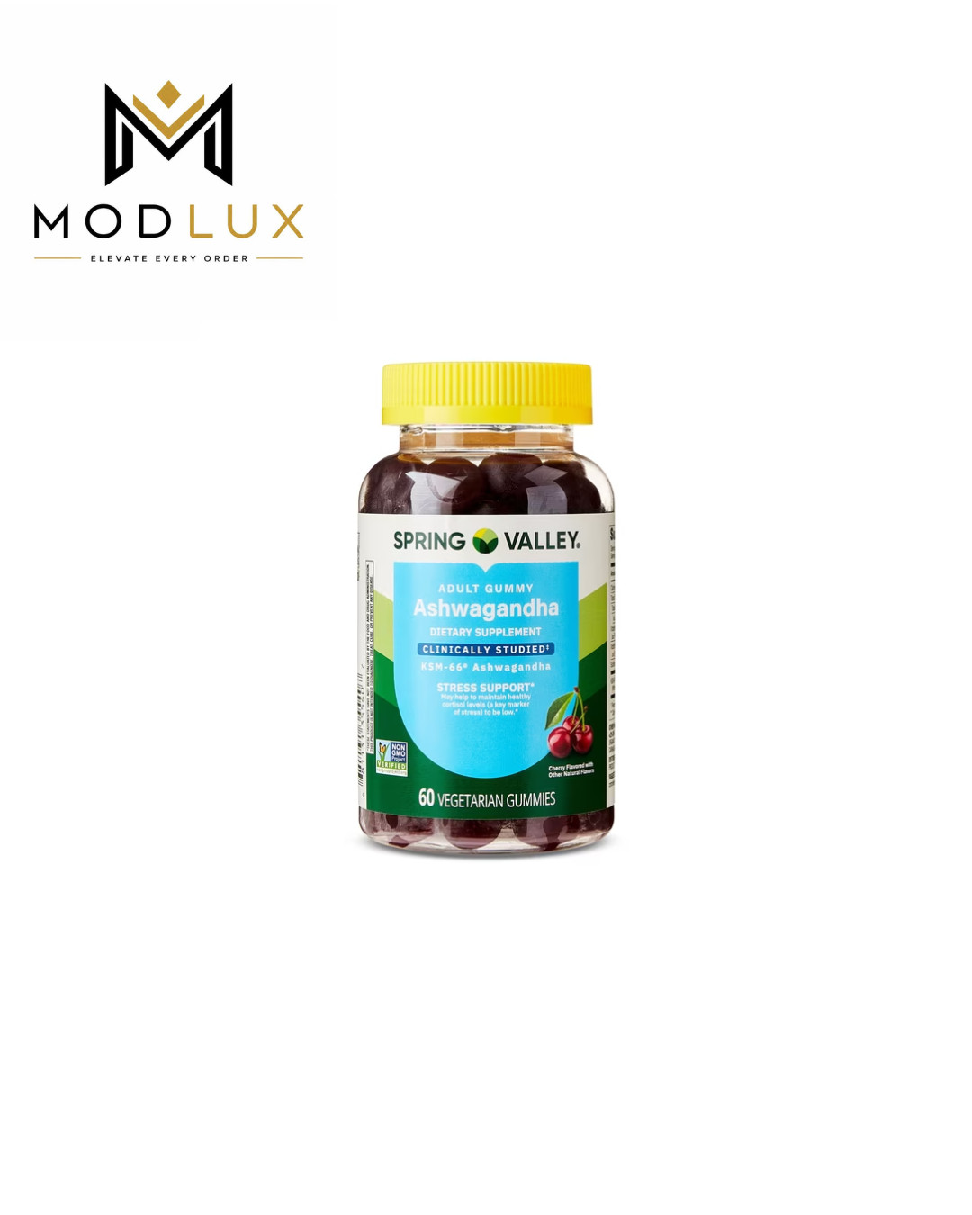 Spring Valley Ashwagandha Gummies Cherry Stress Support 60 Count