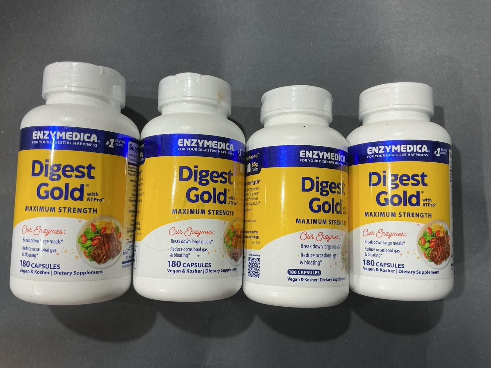 Enzymedica Digest Gold Max Strength Digestive Enzymes 180 capsules w/ ATPro Lot