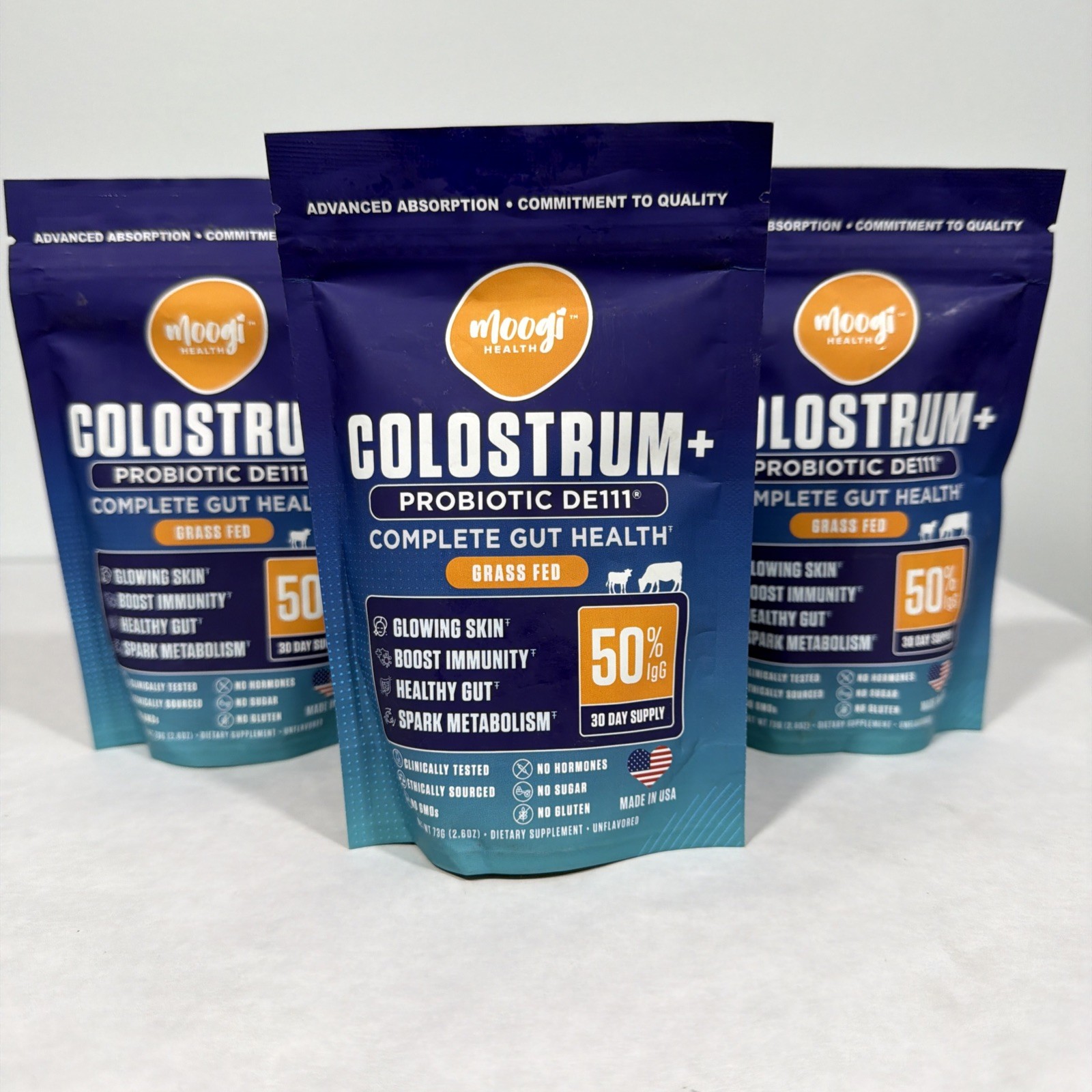3 pack Moogi Health Colostrum + Probiotic DE111 Complete Gut Health, exp 1/27