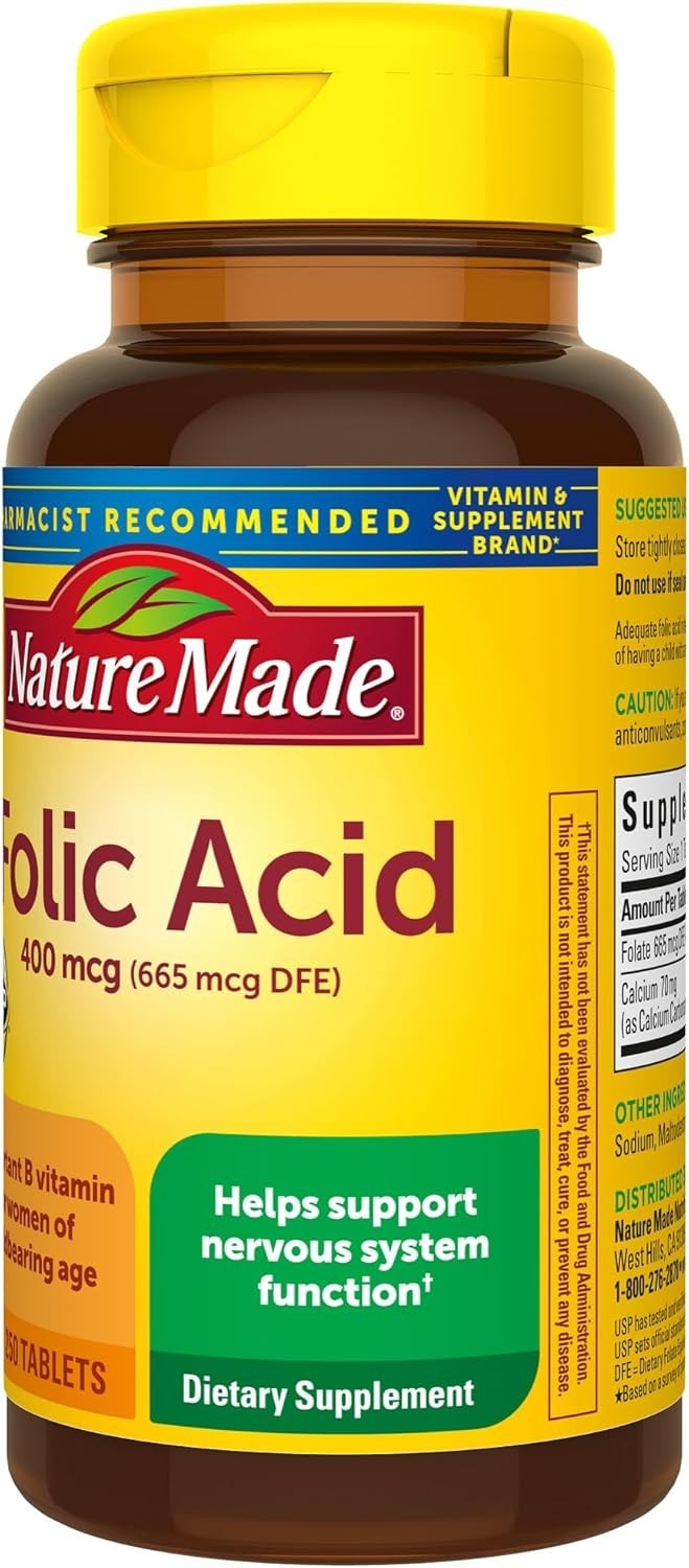 Nature Made Folic Acid 400 mcg (665 mcg Dfe) 250 Tabs