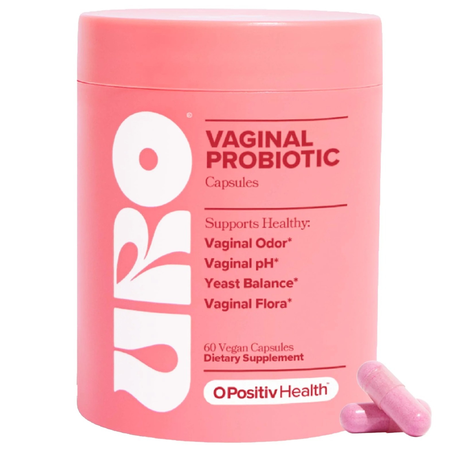URO Vaginal Probiotic Capsules 60ct – Feminine pH Flora Balance Vegan
