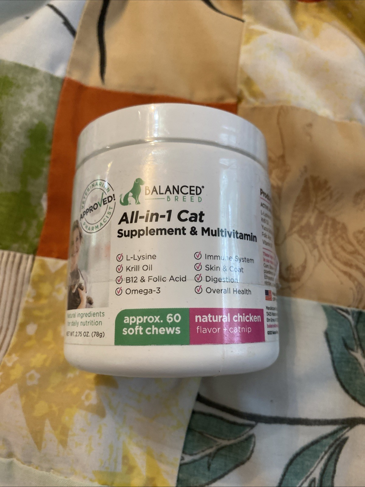 Balanced Breed All in One 1 Cat Multivitamin 60’s Immune Skin Coat BB 4/2025