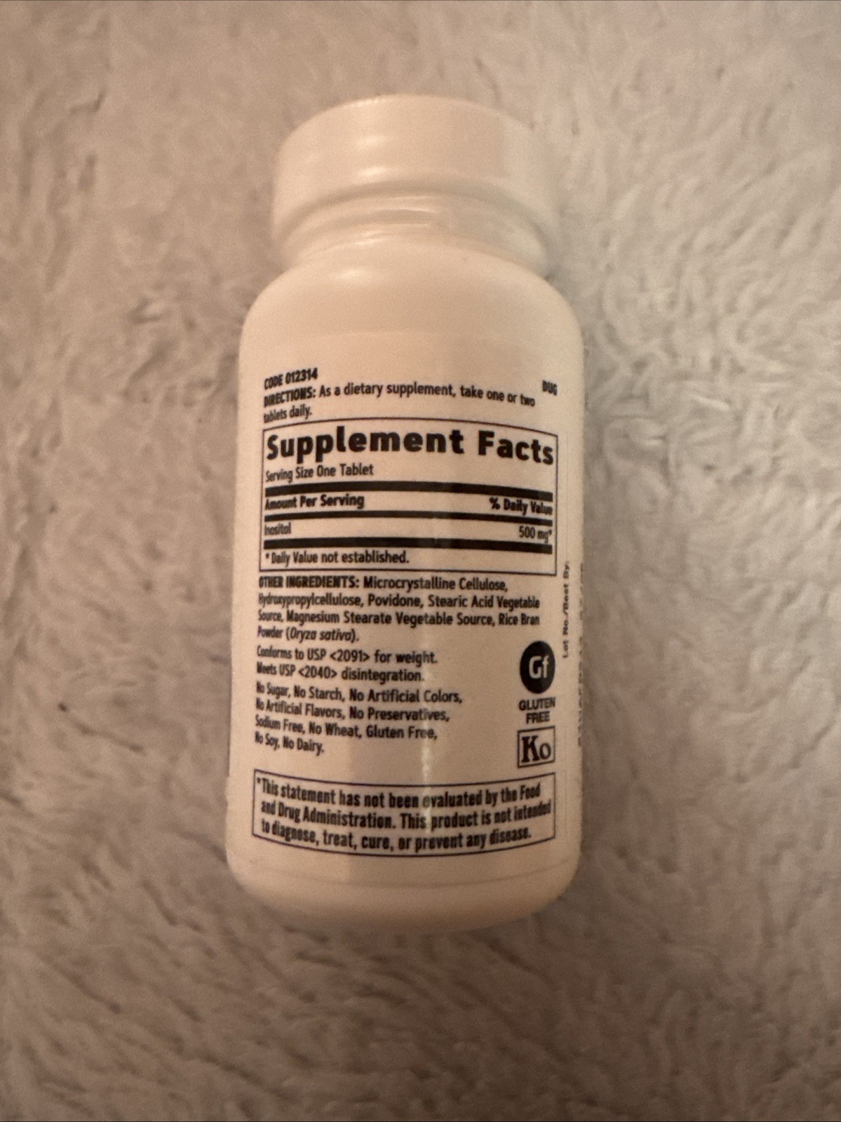 Inositol 500mg – GNC – 100 Vegetarian Tablets – Exp 07/2026