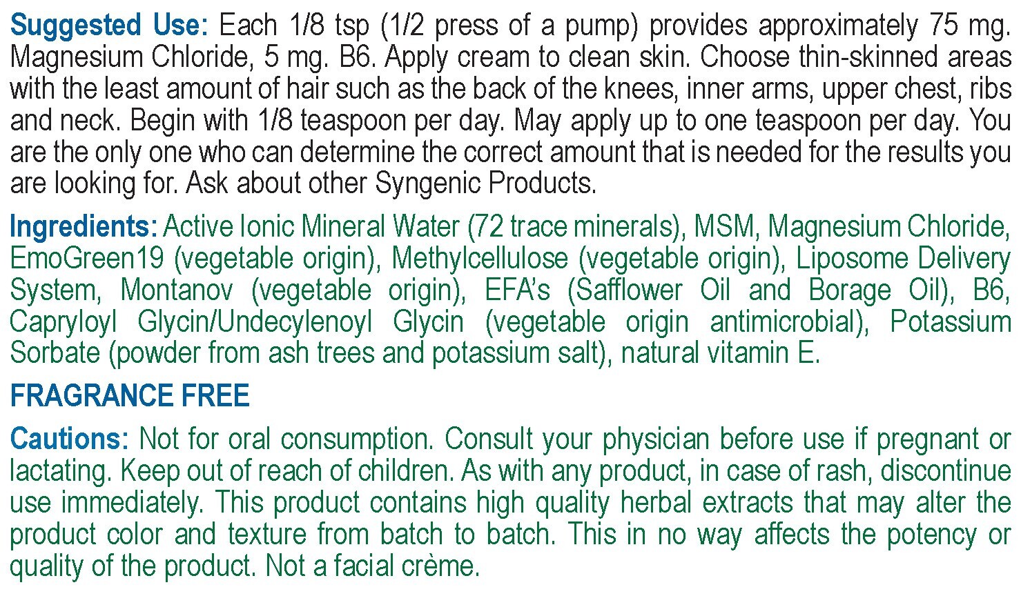 Magnesium + B6 Liposomal Skin Cream