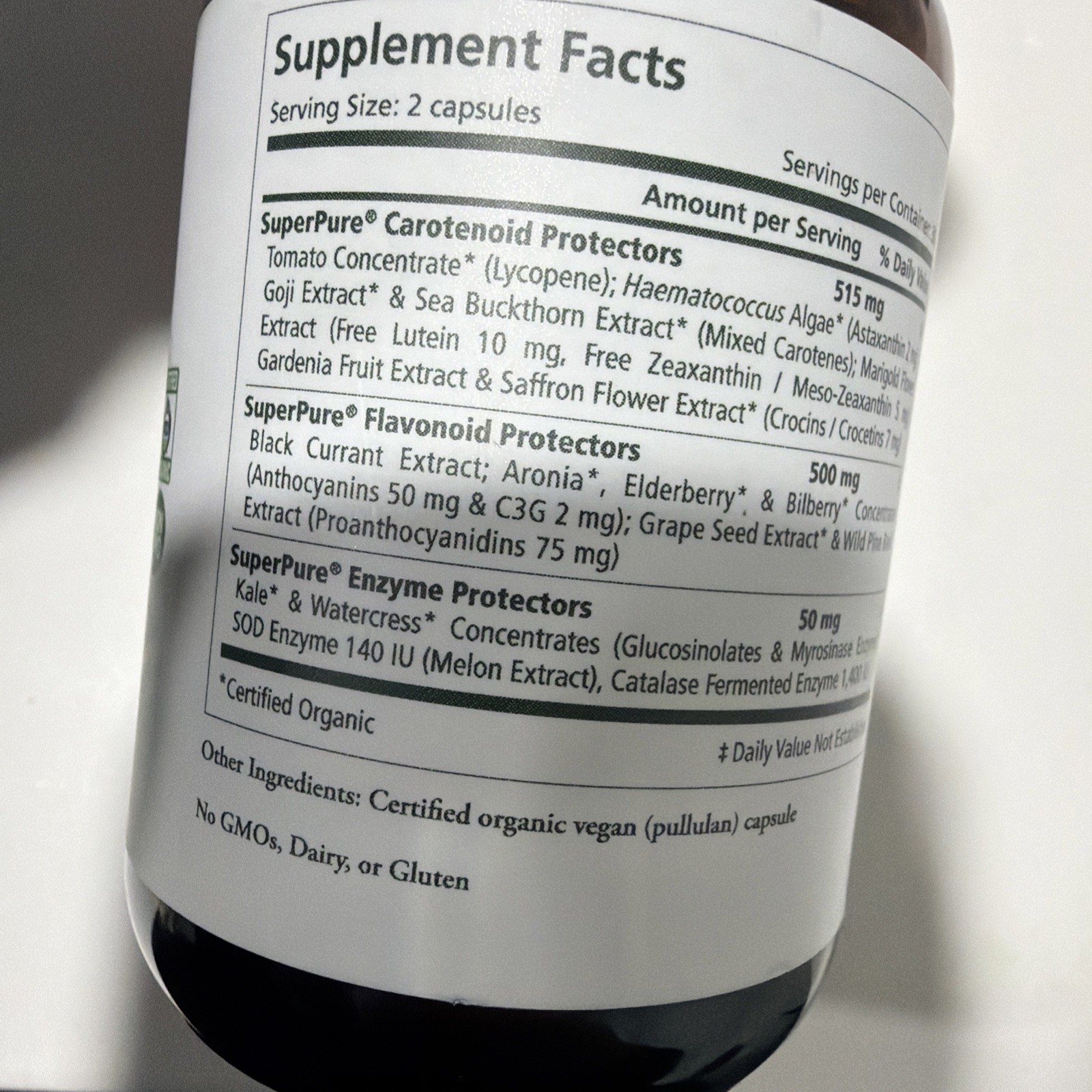 EYE SUPPLEMENT Protector Astaxanthin Lutein Zeaxanthin 60ct PURE SYNERGY 10/28