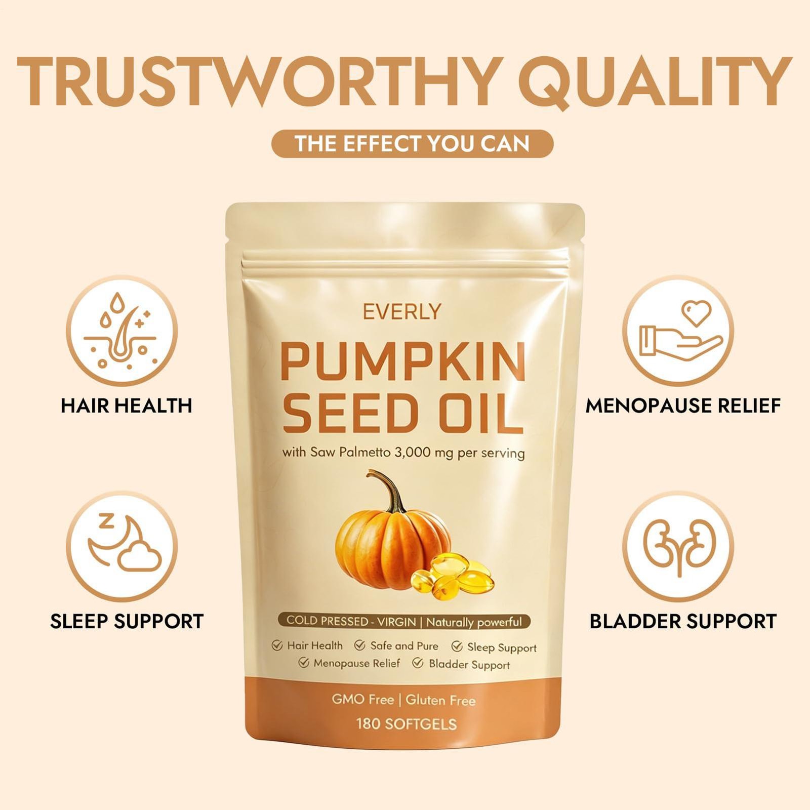 3 Pack Pumpkin Seed Oil 3000mg 180 Softgels Cold Pressed Virgin Saw Palmetto –