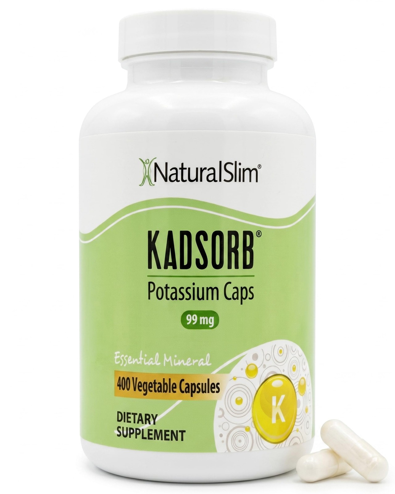 NaturalSlim Kadsorb Potassium Citrate Gluconate 99 mg, 400 Count (Pack of 1)