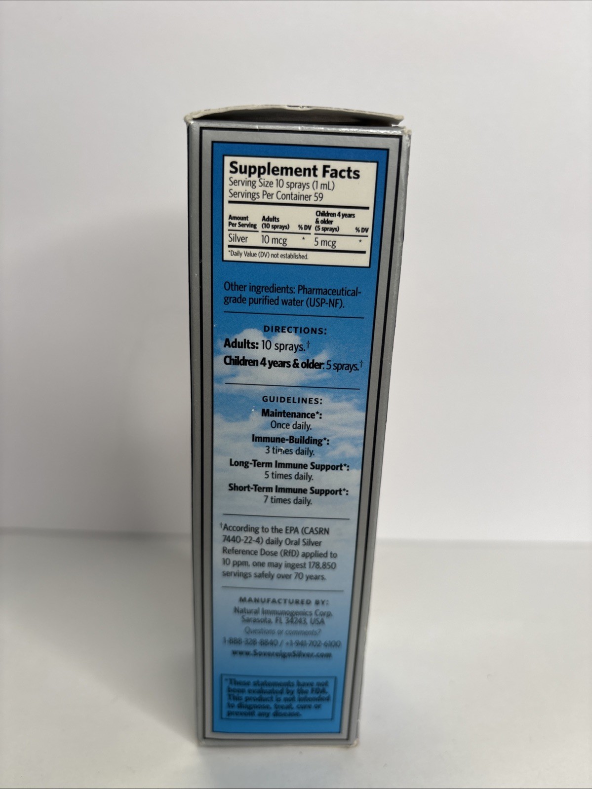 Sovereign Silver immune support vertical spay 2 fl oz