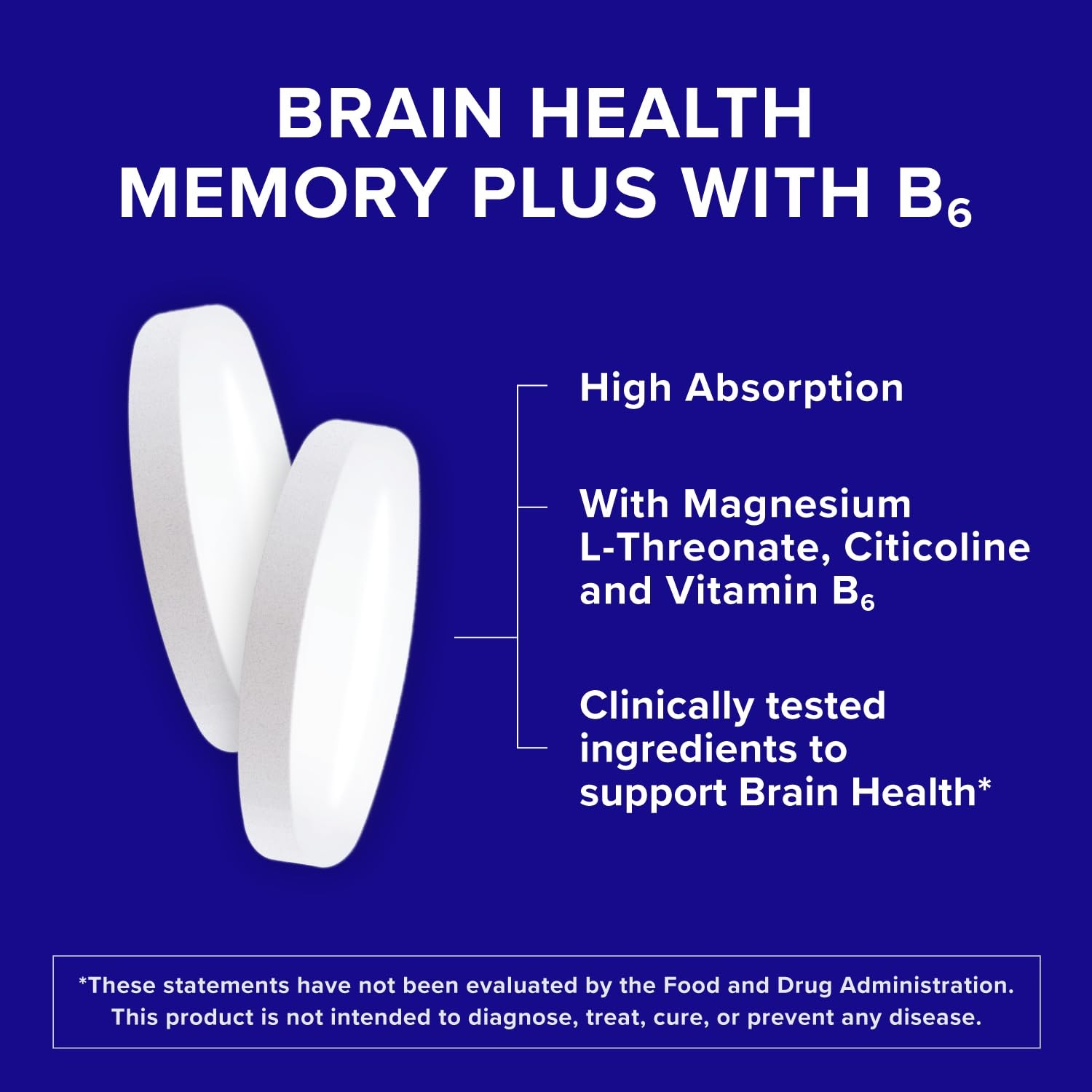 Qunol Brain Health Memory Plus with B6, Magnesium 60 Count (Pack of 1)