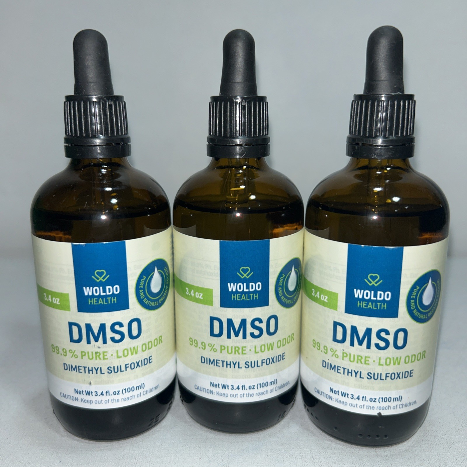 3 Sealed DMSO Liquid Supplement 3.4 Fl Oz Each