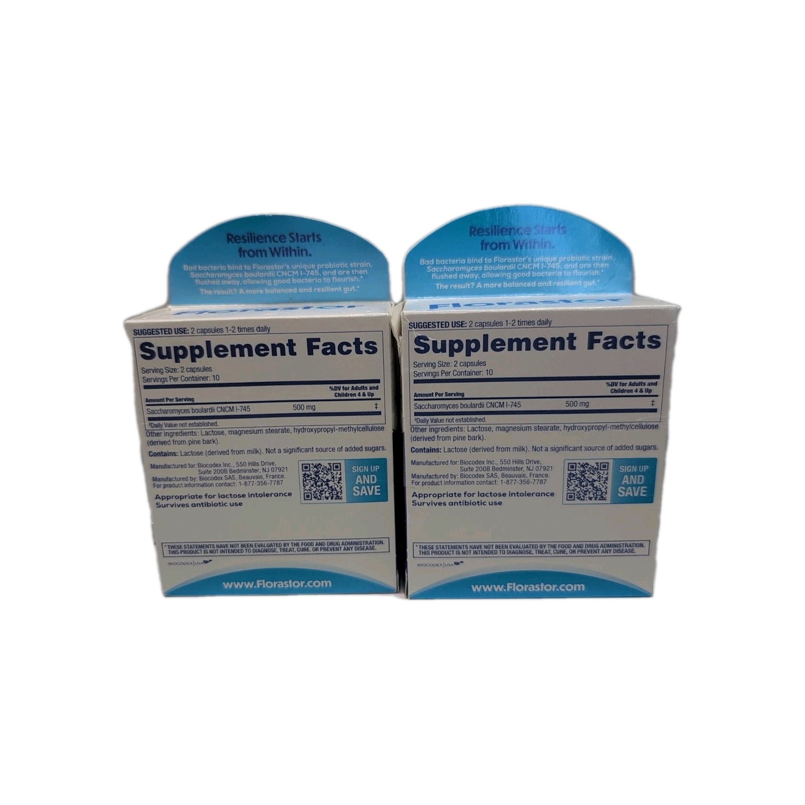 (2) Florastor Daily Probiotic Supplement – 20 Capsules Each Box Exp: 06/2026