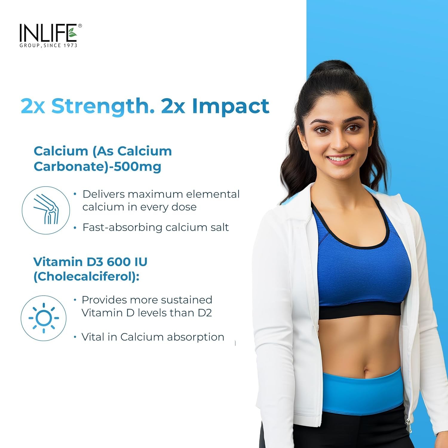 IN.LIFE Calcium D3 60 Tabs Pack of 3 Bone Health