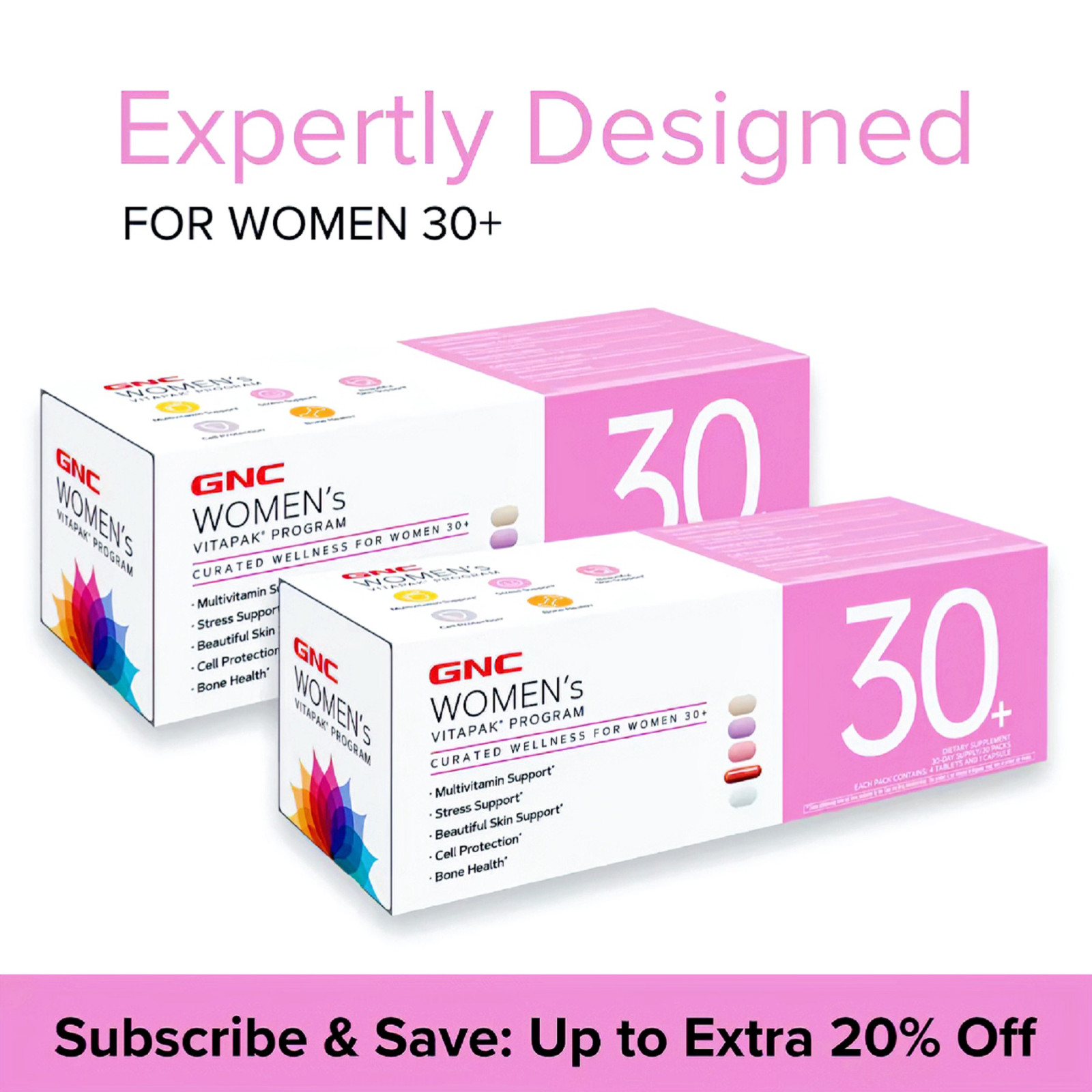 2 Pack GNC Women’s 30+ Vitapak Multivitamin 60‑Day Supply 300 Ct Daily Supplemen