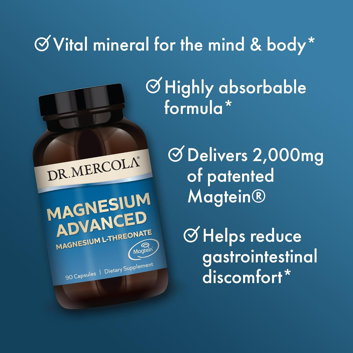 Dr. Mercola Magnesium Advanced, 30 Servings (90 90 Count (Pack of 1)