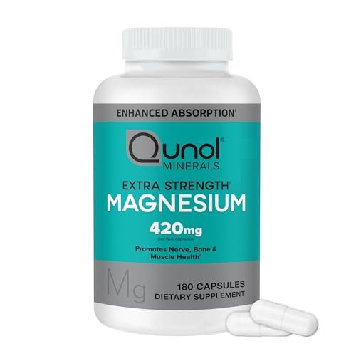Qunol Magnesium 420mg Extra Strength High Absorption 180ct Nerve Bone Muscle