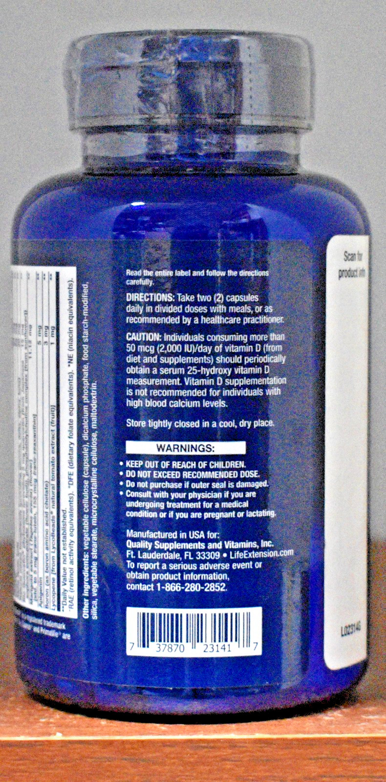 Life Extension Two-Per-Day Multivitamin 120 Capsules Two Per Day Multi Vitamin