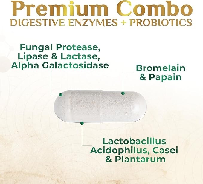 Probiotic Digestive Multi Enzymes, Probiotics for Digestive Health Support