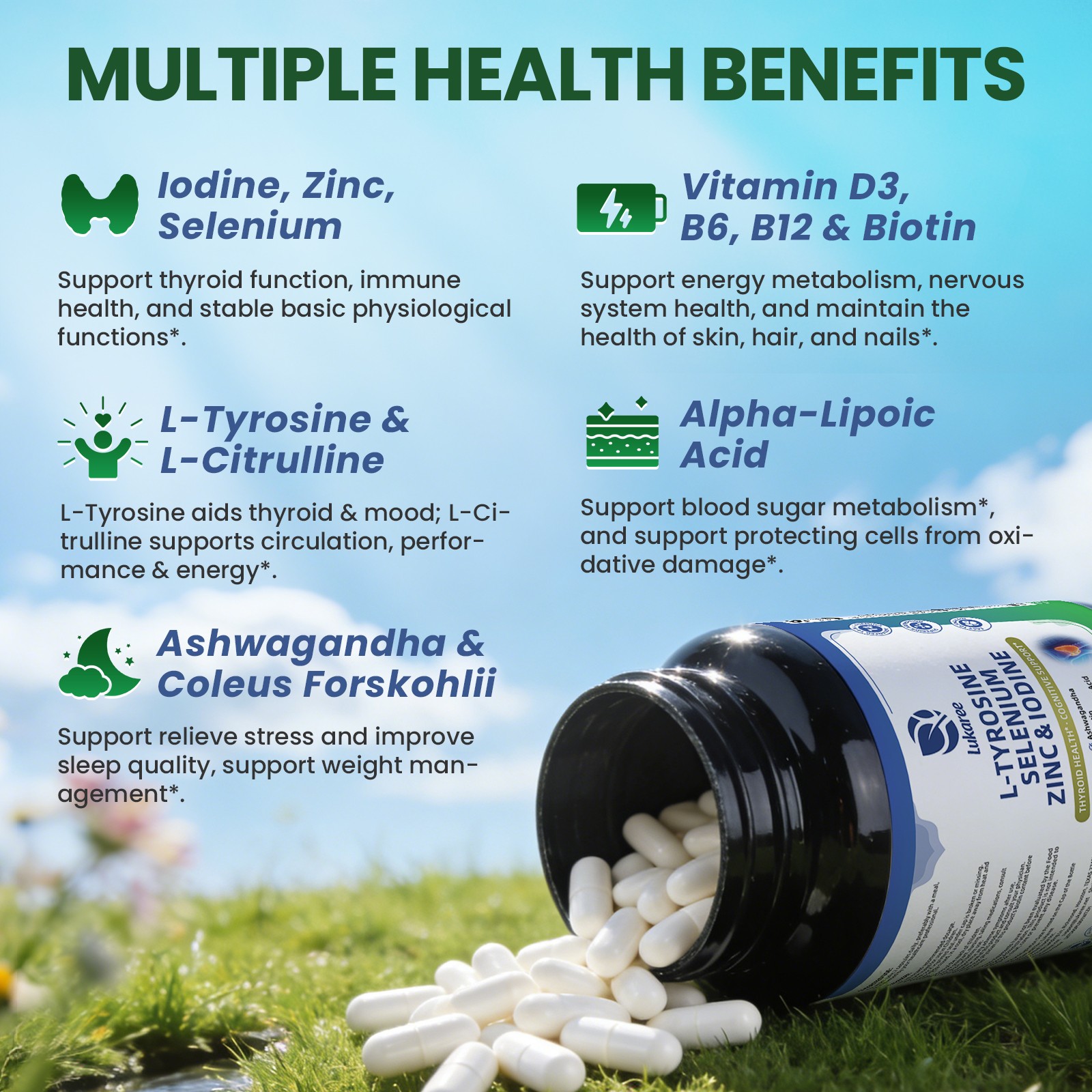 120pcs L-Tyrosine 500mg -Boost Metabolism and Mood, Energy and Immune Support