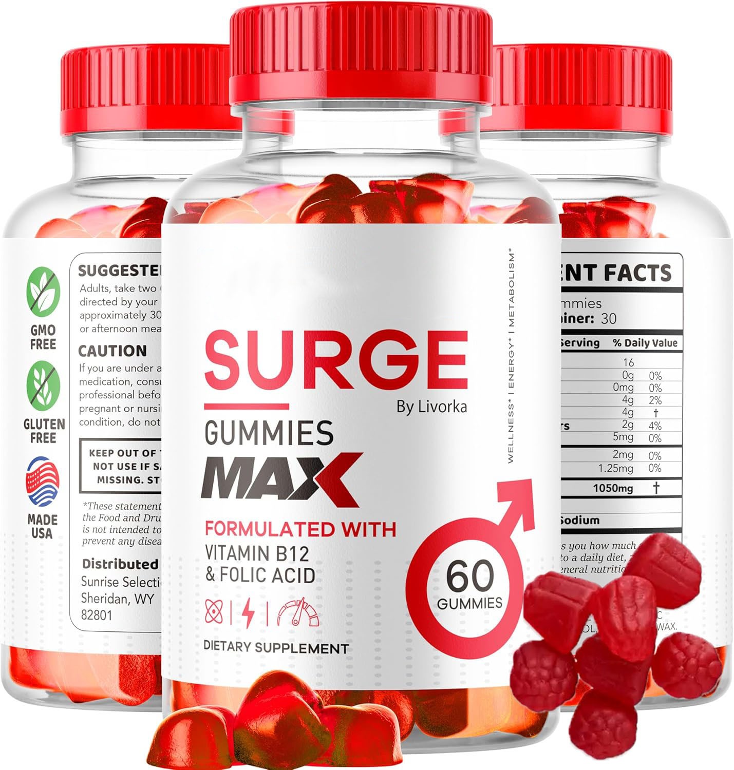 Vital Surge Male Gummies Maximum Strength Vital Surge Improved Formula 60-300PCS