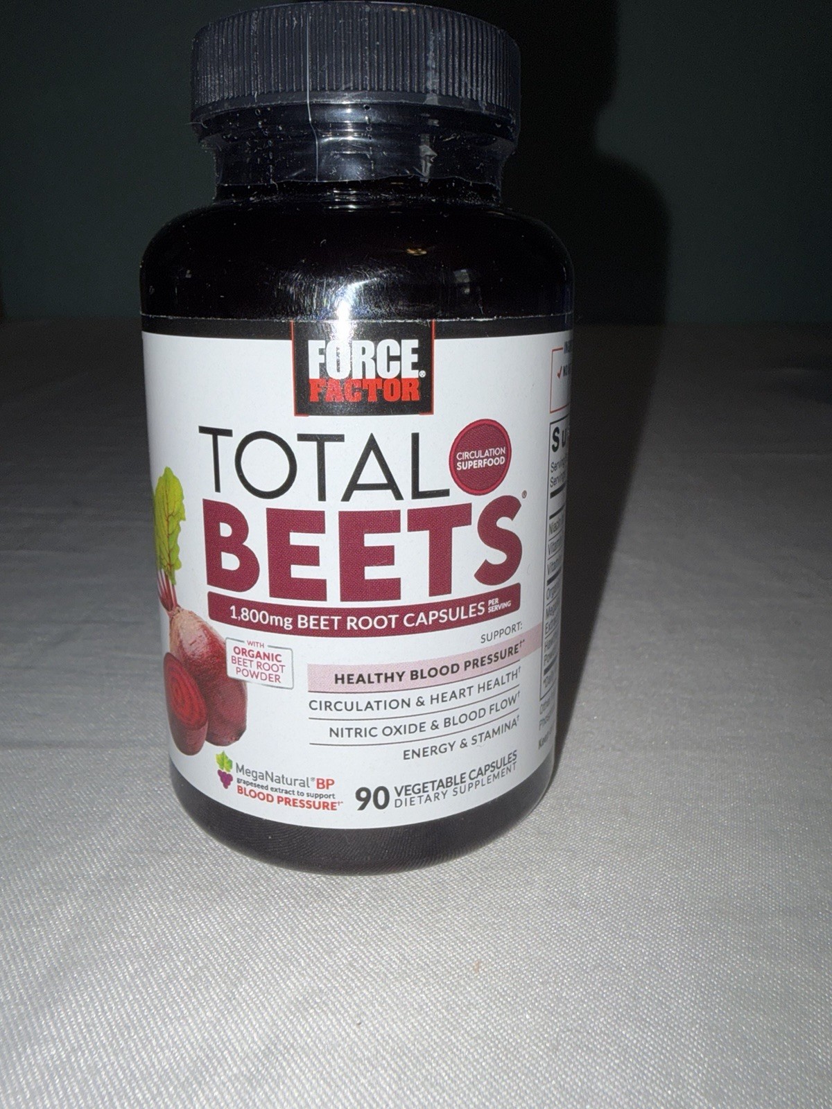 Force Factor total beets 90 Capsules Supports Healthy Blood Pressure Exp 04/29