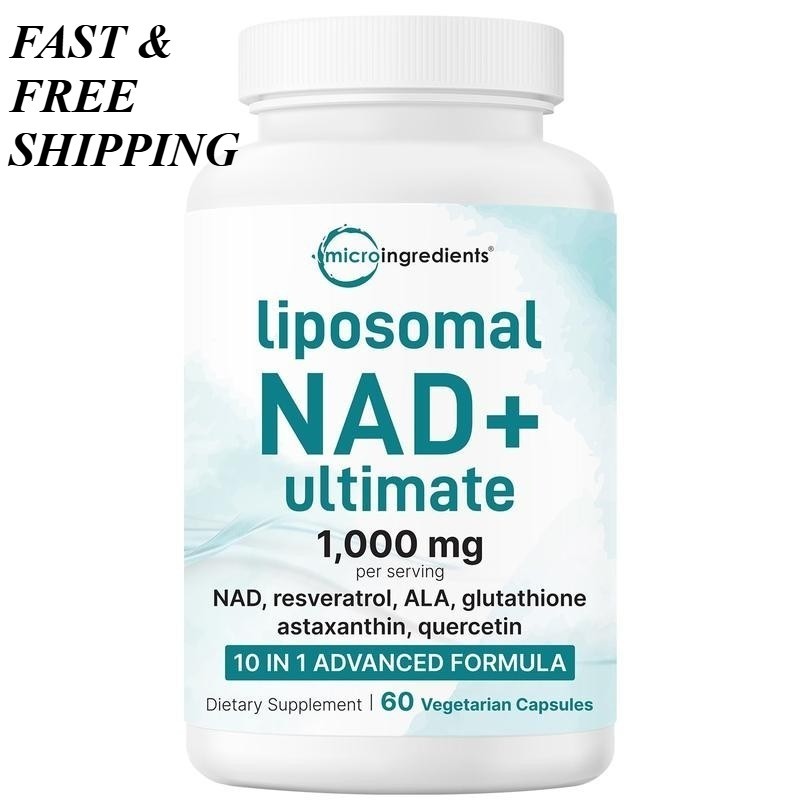 2 BOTTLES- NAD+ Supplement Glutathione, Resveratrol, Astaxanthin–10-in-1 Formula