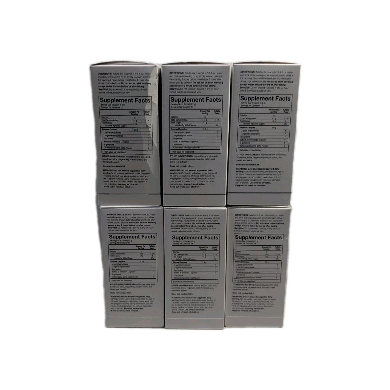 (6) SeroVital Anti Aging Rapid Dissolve Fruit Punch Powder 14 Sachets 05/2026