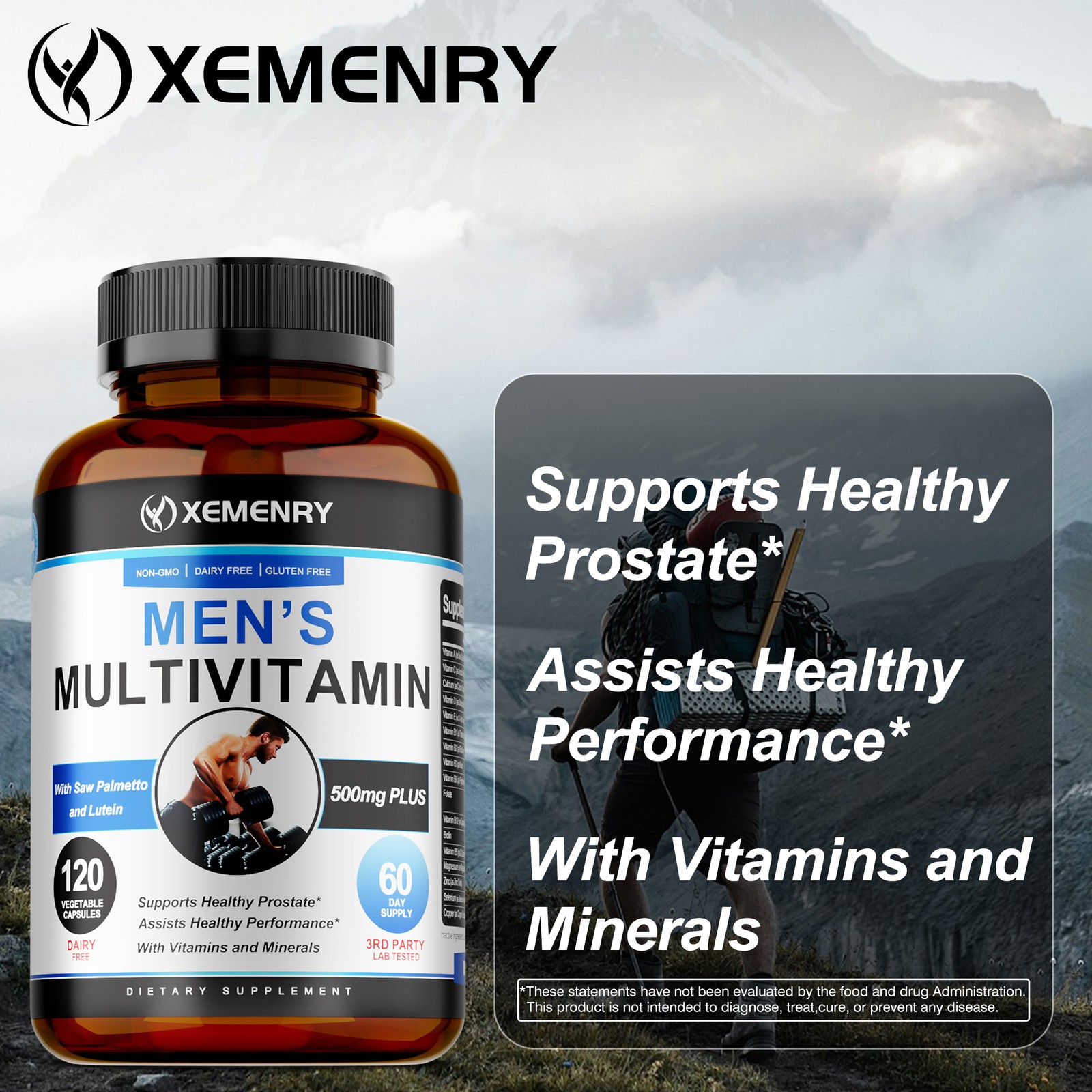 Men’s Multivitamin 240pcs- Saw Palmetto and Lutein – Healthy Male Prostate