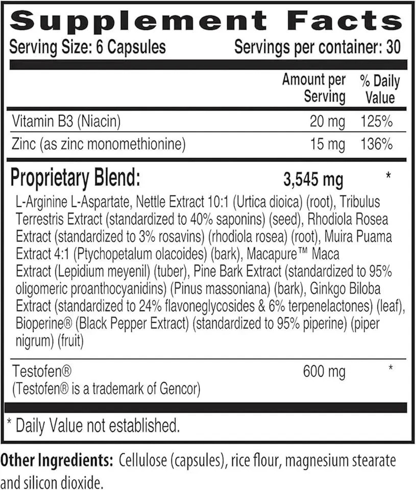 2 Pack NaturalSlim Testosterin Men’s Multivitamins Testosterone Booster 180 Caps