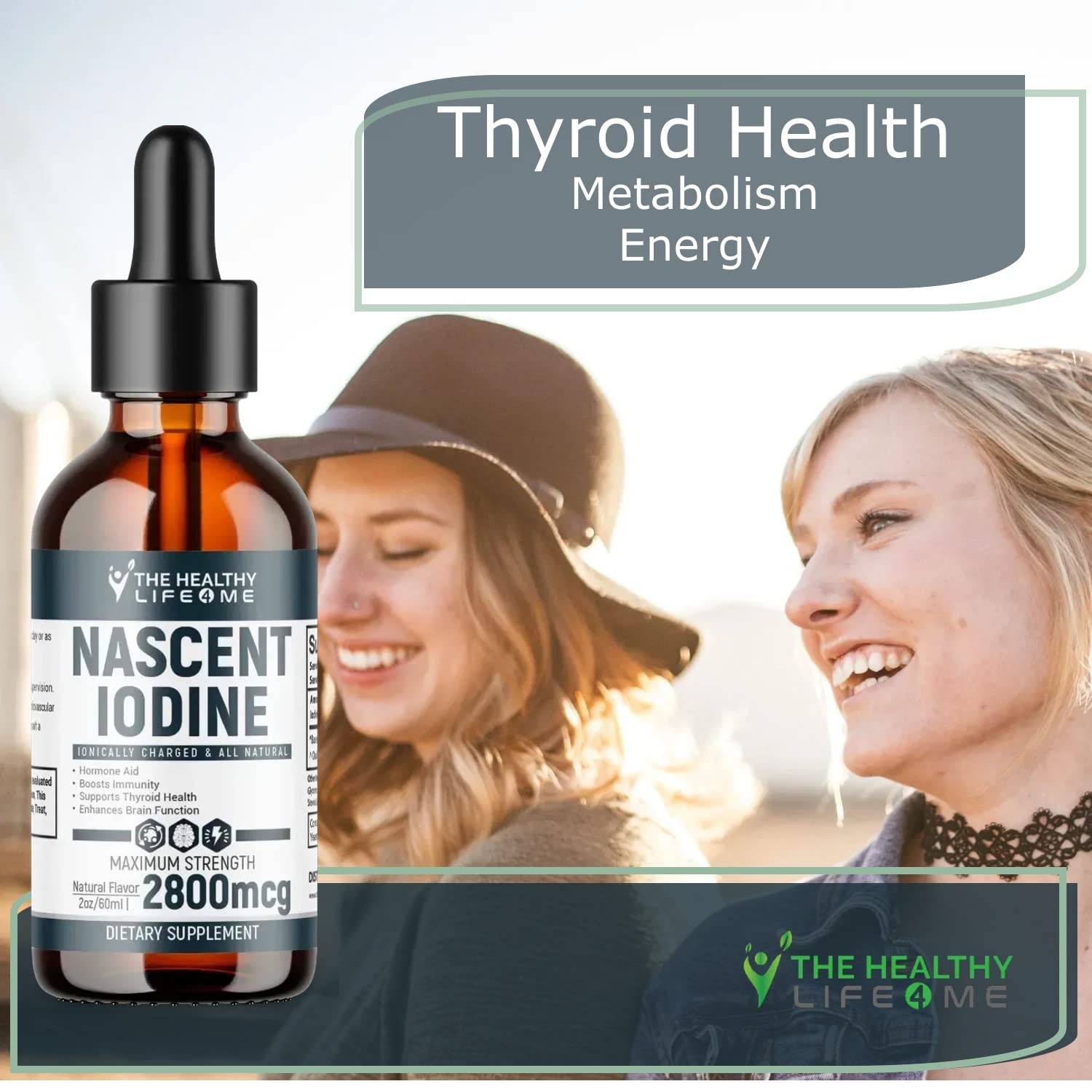 Nascent Iodine Supplement | 2800mcg | Potassium 2 Fl Oz (Pack of 1), Clear