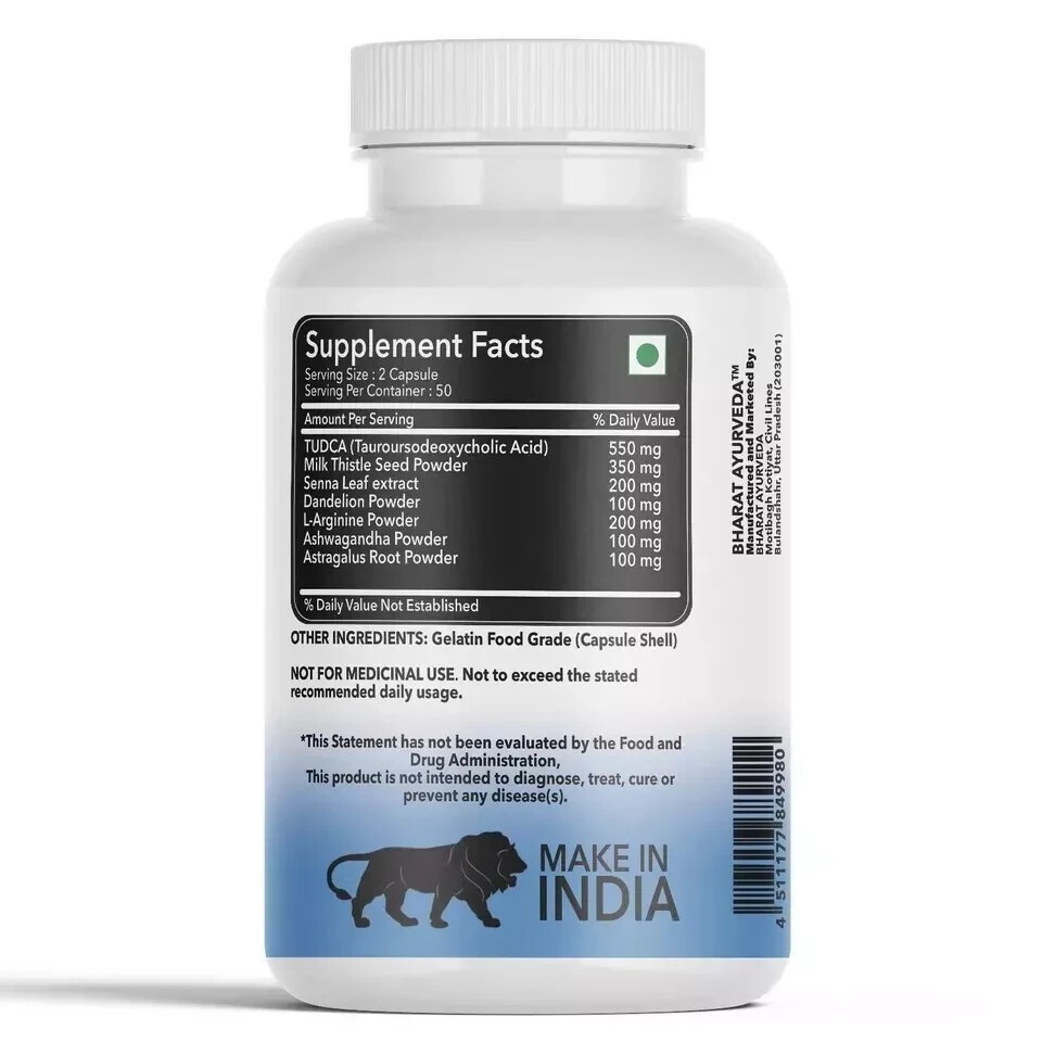 BHARAT AYURVEDA TUDKA – Liver Detox Supplement | Bile Salt – 100 Capsules U919