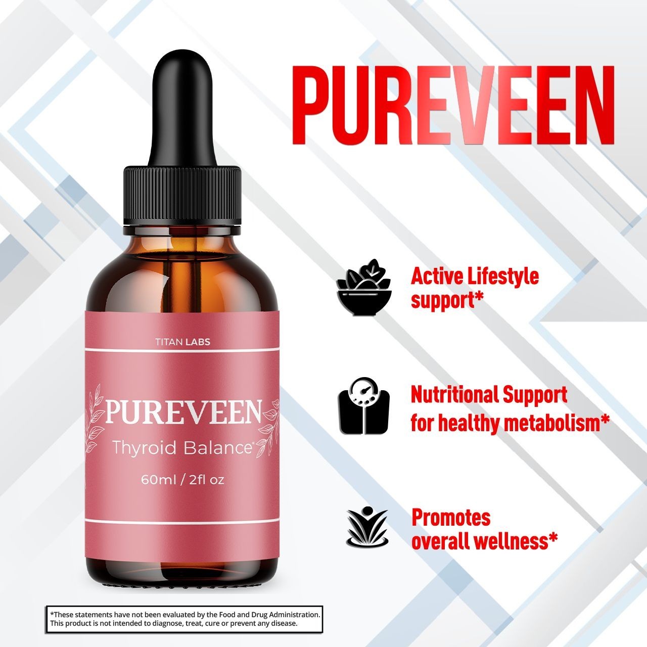 (1 Pack) Pureveen Drops Advanced Health & Fitness Formula Pure Veen 30 Servings
