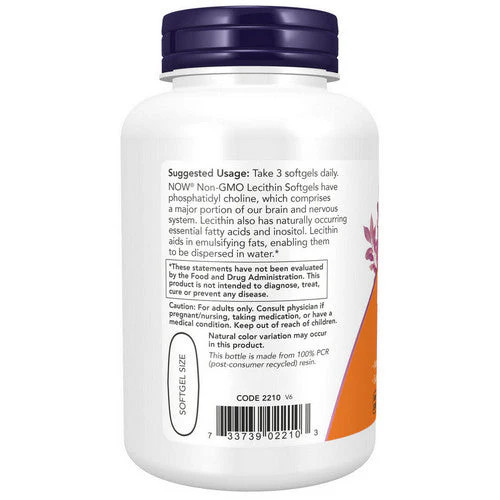 Lecithin 1200 mg 100 Sgels By Now Foods
