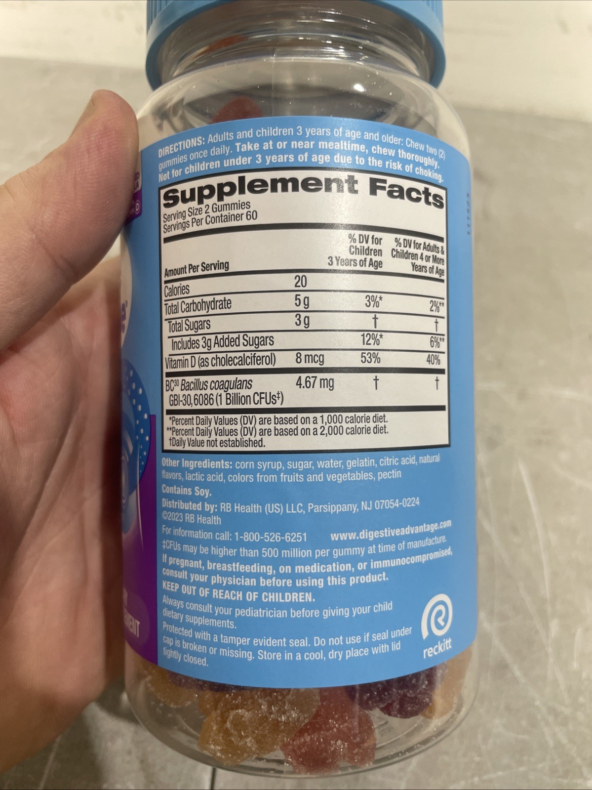 DigestiveAdvantage Probiotic Gummies 120 Count Daily Digestive Health New Sealed