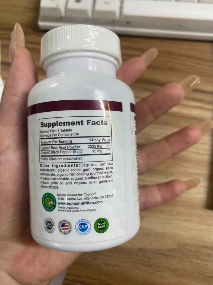 Organic Beet Root Powder Tablets – 2040mg Natural Nitric Oxide Beets to Support