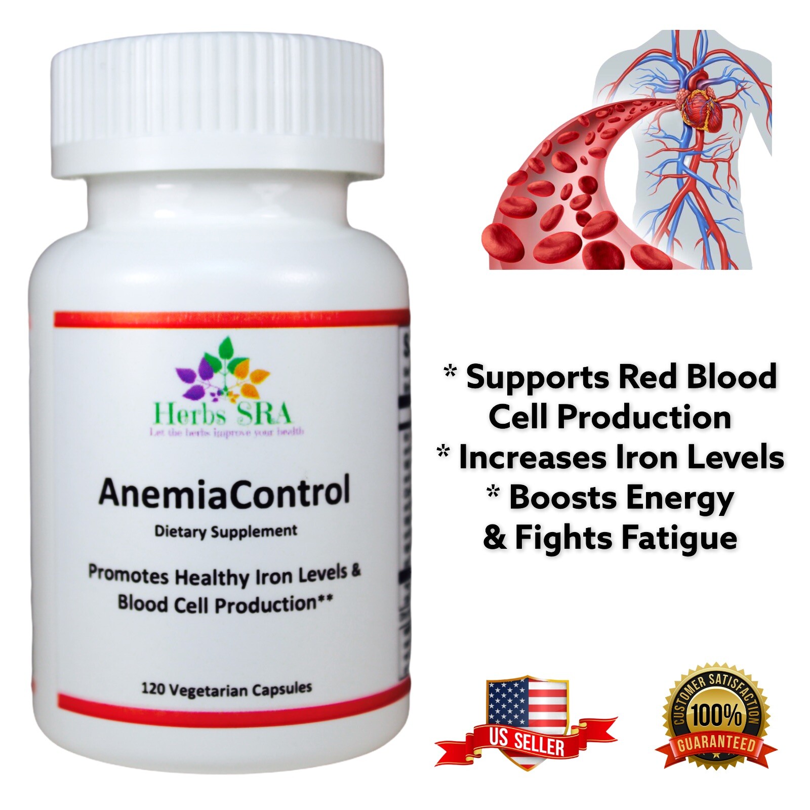 Improve Hemoglobin, Ferrous Gluconate 150 mg and Vitamins, Healthy Iron Levels.