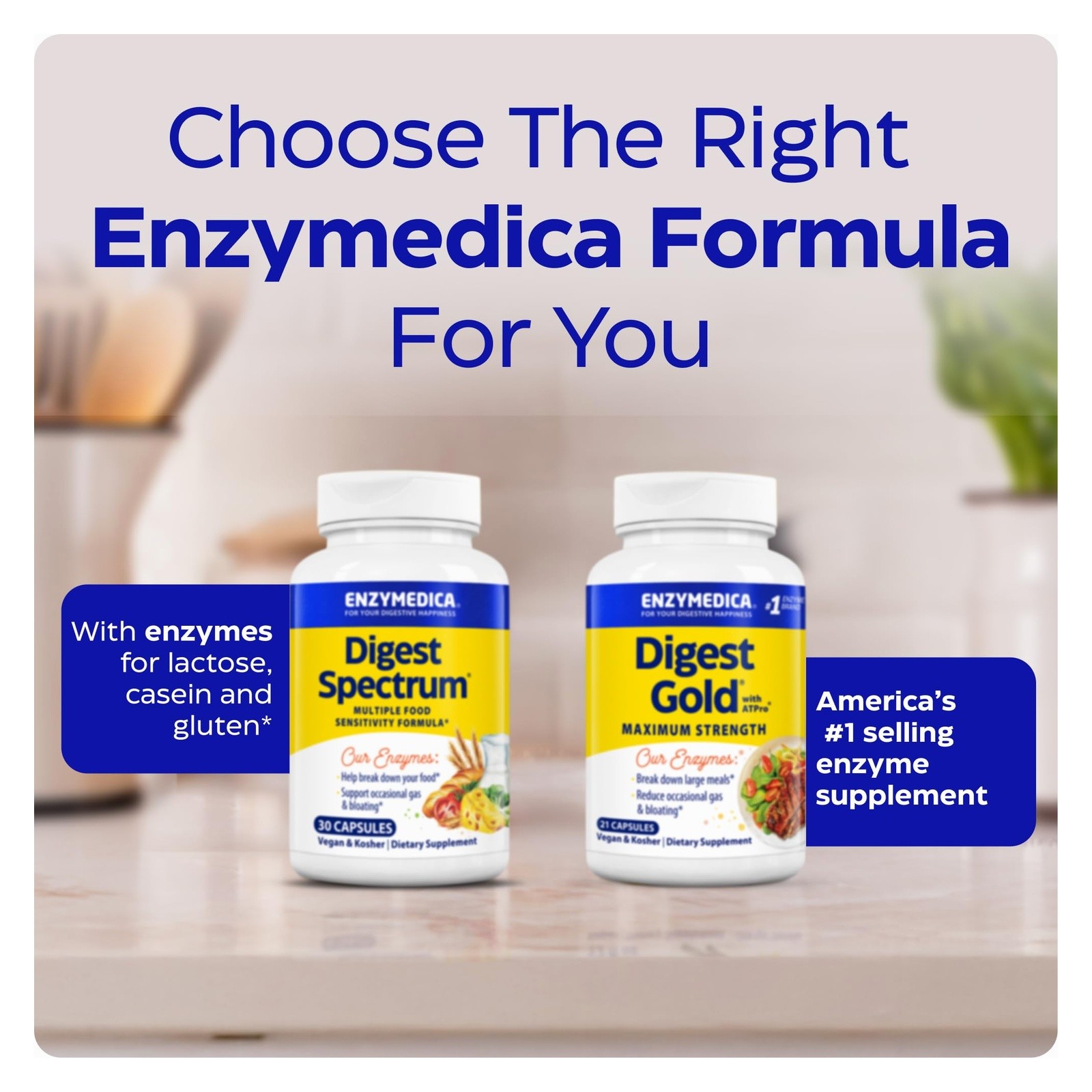 Enzymedica Digest Spectrum Digestive Enzyme Supplement 240 Caps