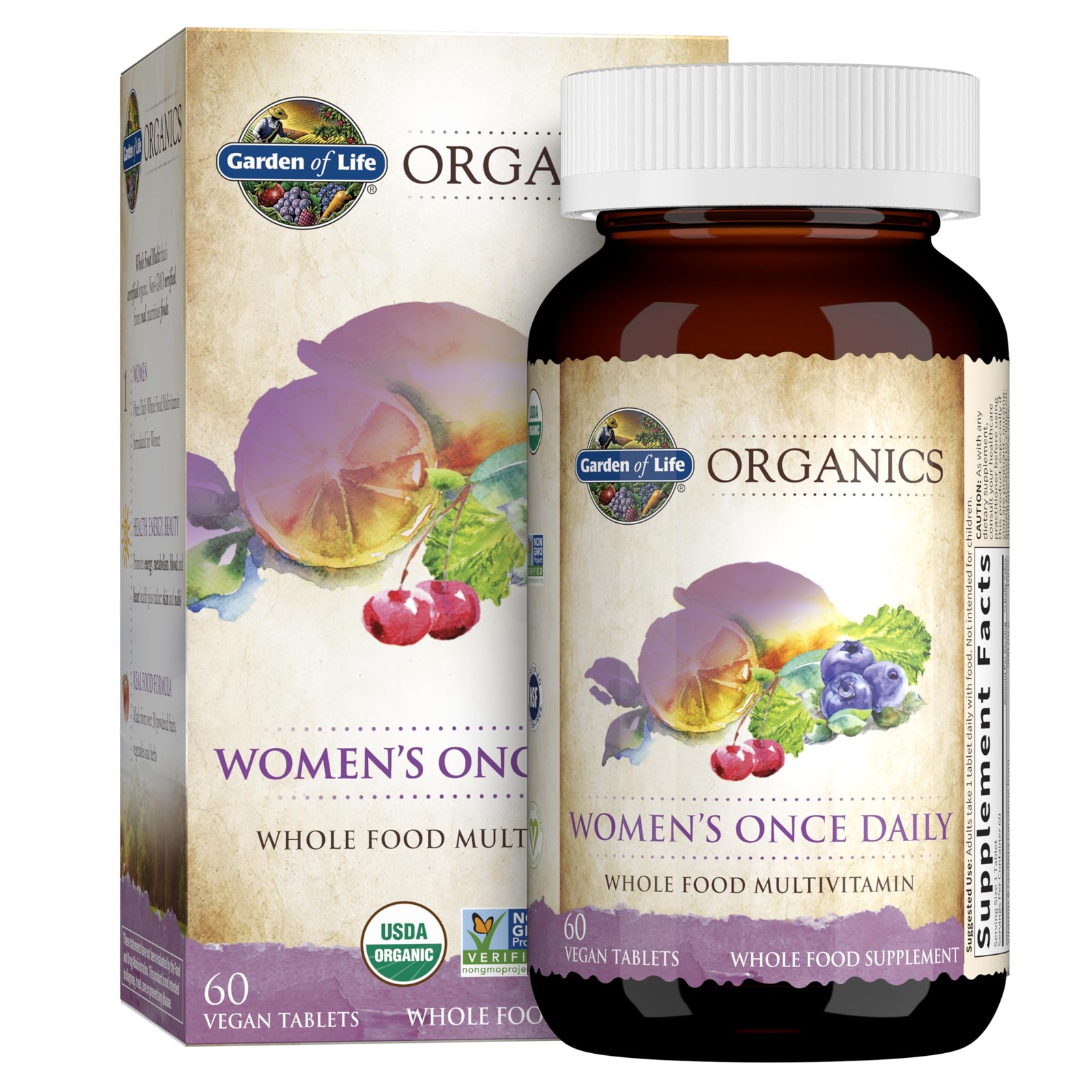 Garden of Life Organics Multivitamin for Women – 60 Count (Pack 1), N/a