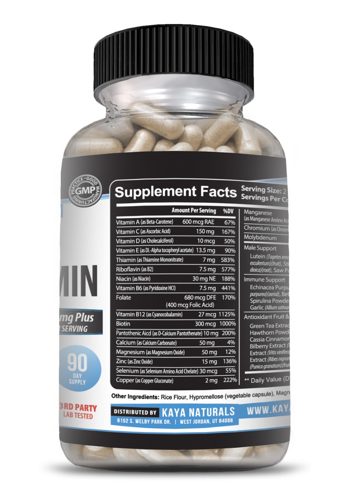 Multi Vitamin for Men 180ct Mens Prostate Multivitamin Multimineral Daily Zinc