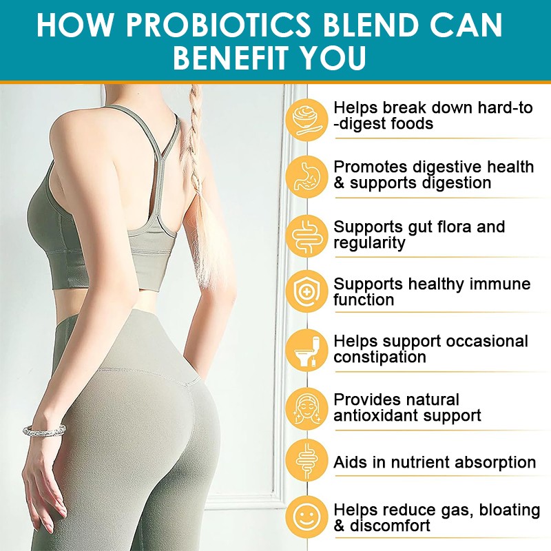 Probiotics 120 Billion CFU Enzyme and Prebiotic for Digestive & Gut Health