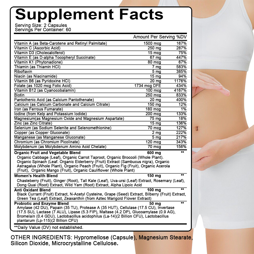 600mg Probiotic w/ Prebiotics Multi Fiber Blend Supplement For Women’s Daily US