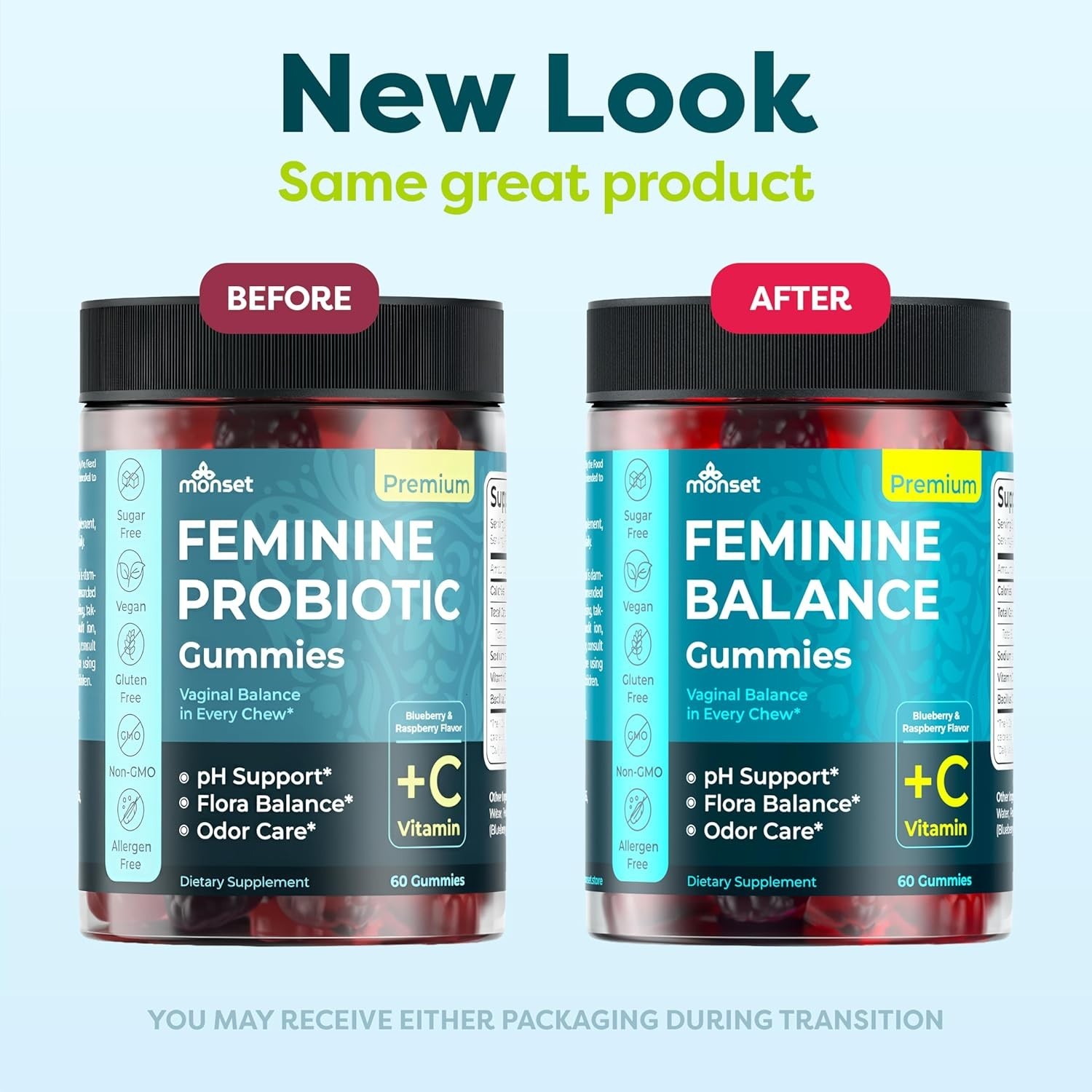 Vaginal Probiotics for Women, Feminine Balance pH Gummies 60ct/1bag