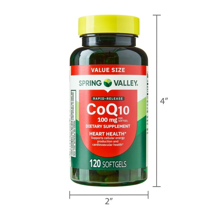 Spring Valley CoQ10 100mg Rapid-Release Softgels Heart Health 120 Count