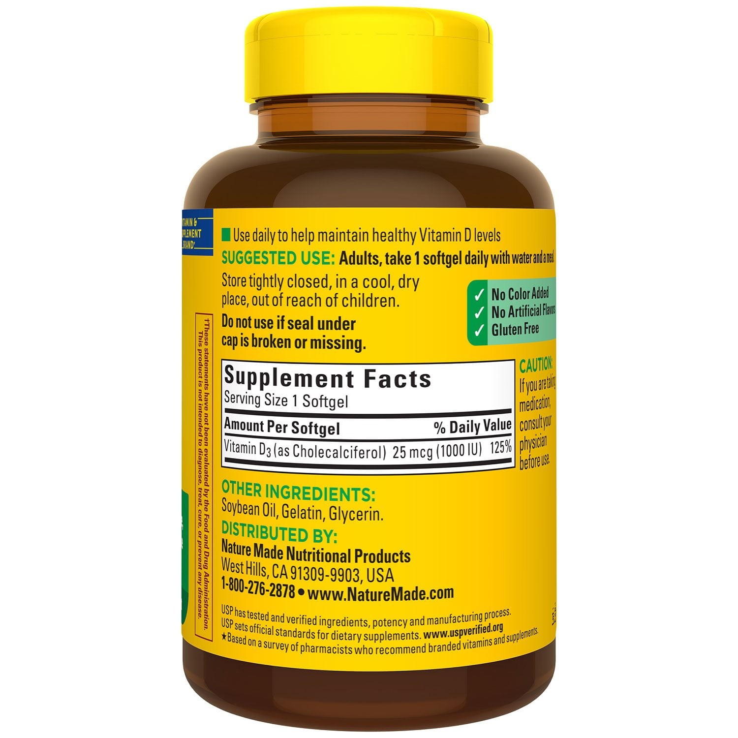 Nature Made Vitamin D 1000 IU Softgels, 650 ct.