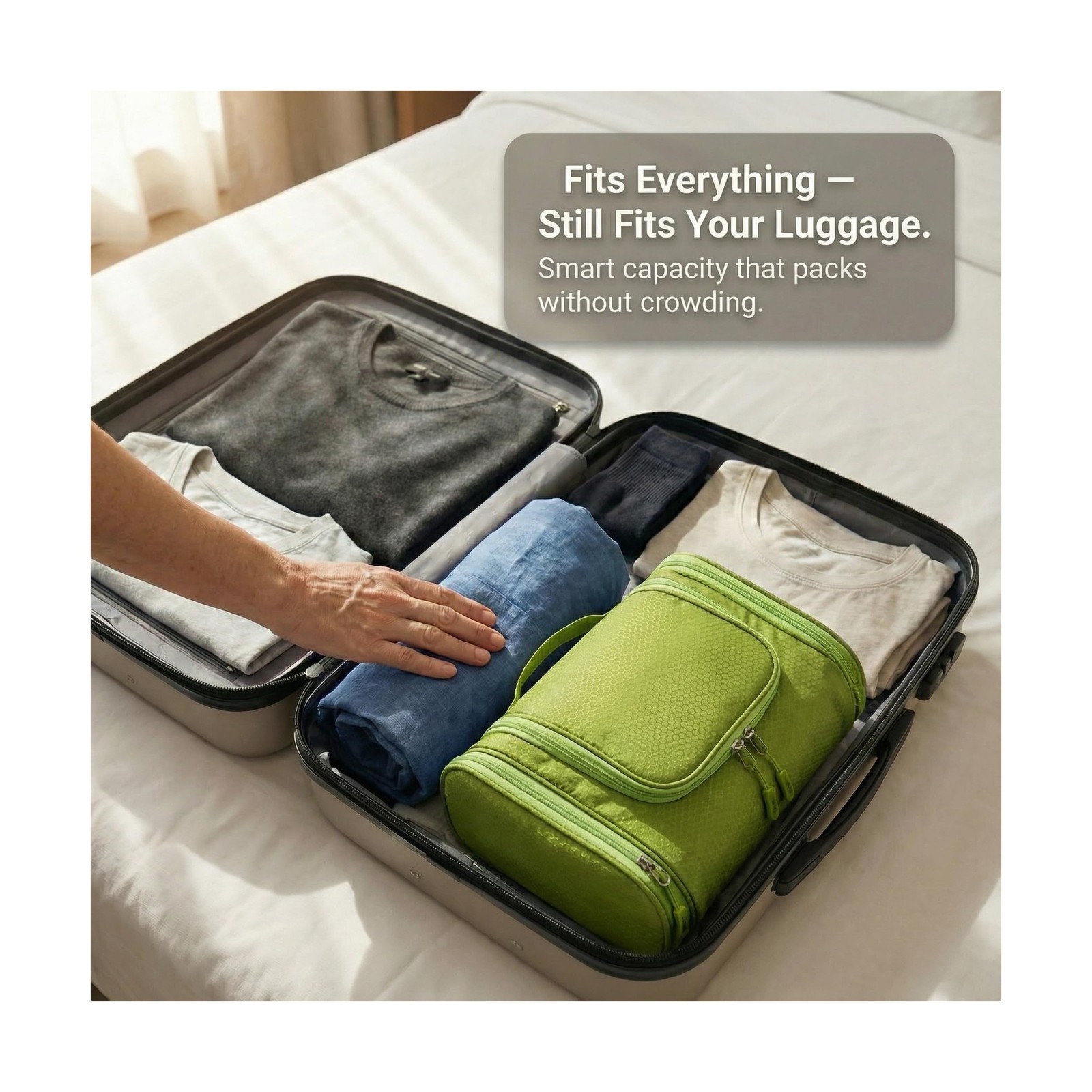Bago Travel Toiletry Bag for Women and Men – Large Waterproof Hanging Large T…