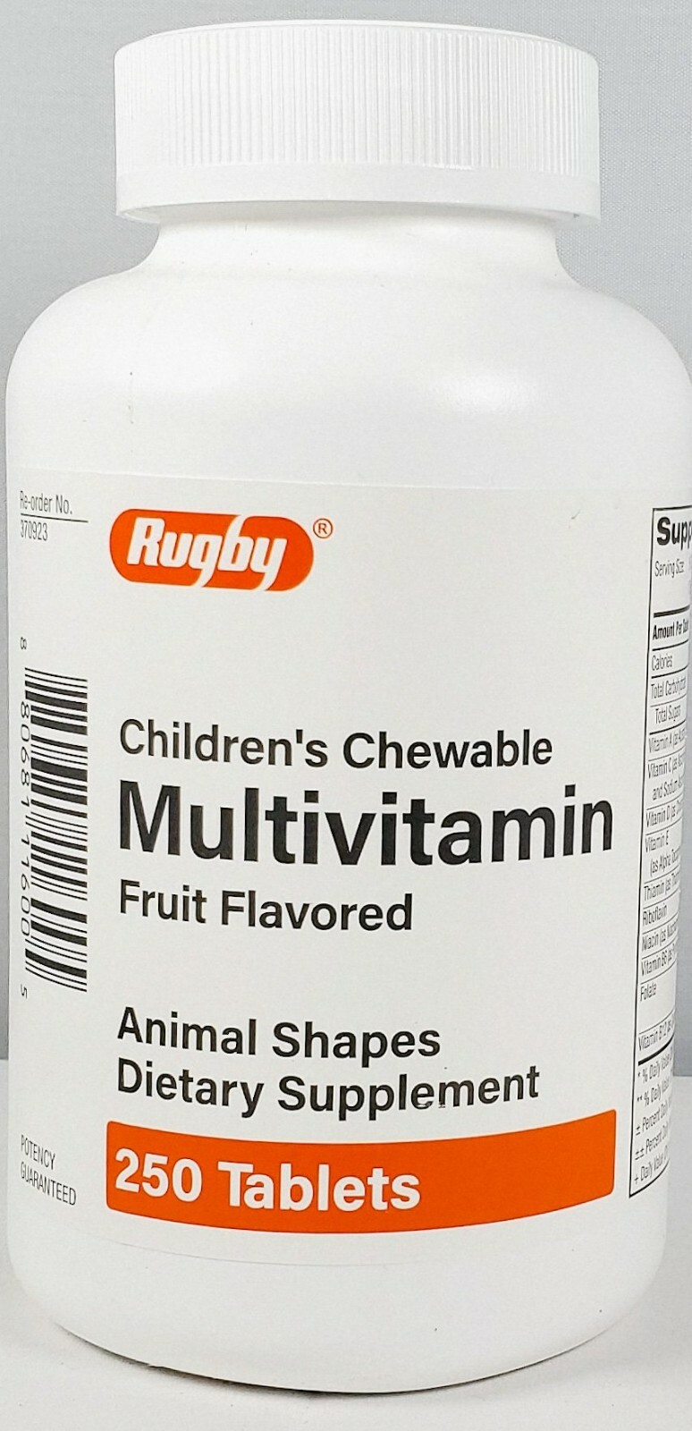 Rugby Childrens Chewable Vitamins Animal Shapes (Flintstones Vites) 250ct